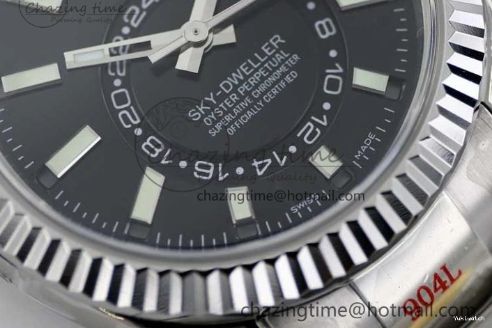 to Best 1:1 Noob 23J Black Dial 326934 on SS Bracelet 904L Sky-Dweller SS Asian 9001 Edition 0705